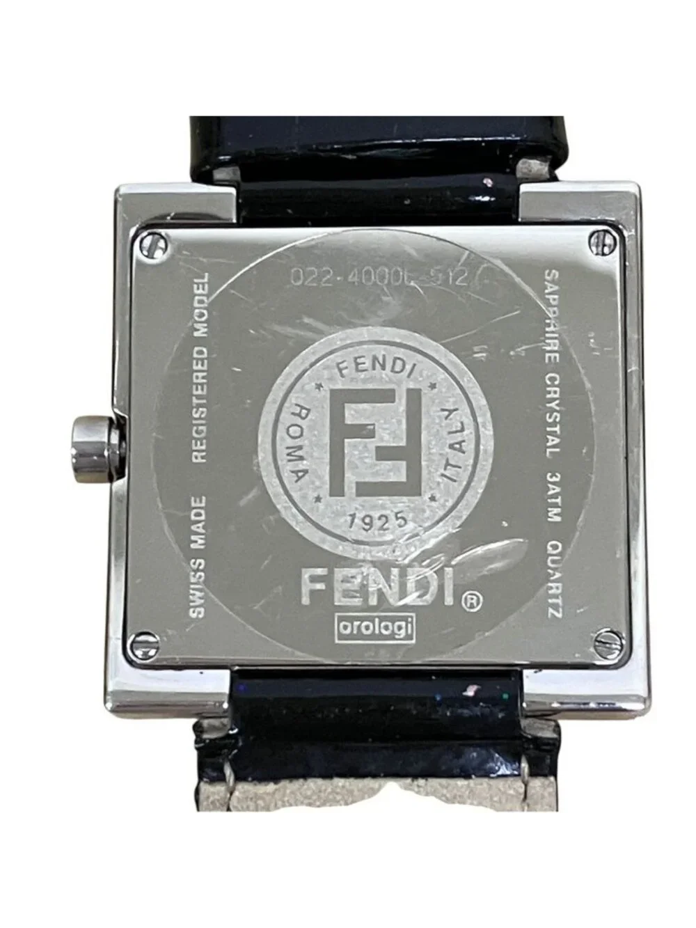 Fendi Orologi Watch SS Leather Quartz Black Dial